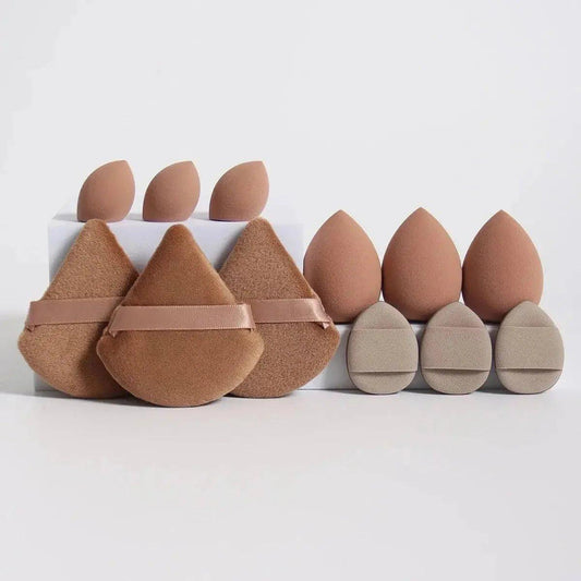 Assorted makeup sponges in teardrop and triangle shapes for flawless beauty application