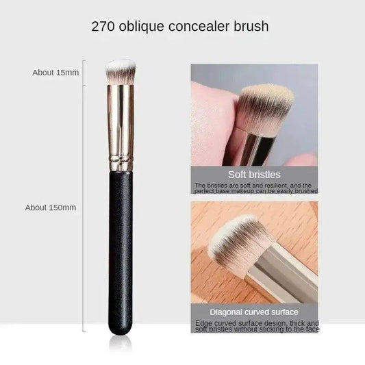 270 oblique concealer brush with soft bristles and diagonal curved surface for flawless makeup application