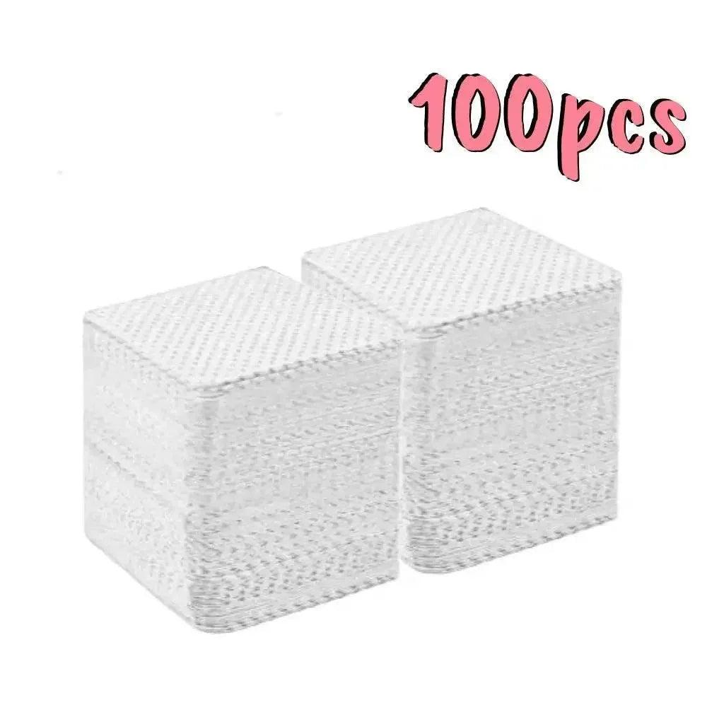 100pcs white cotton pads for beauty and skincare routines