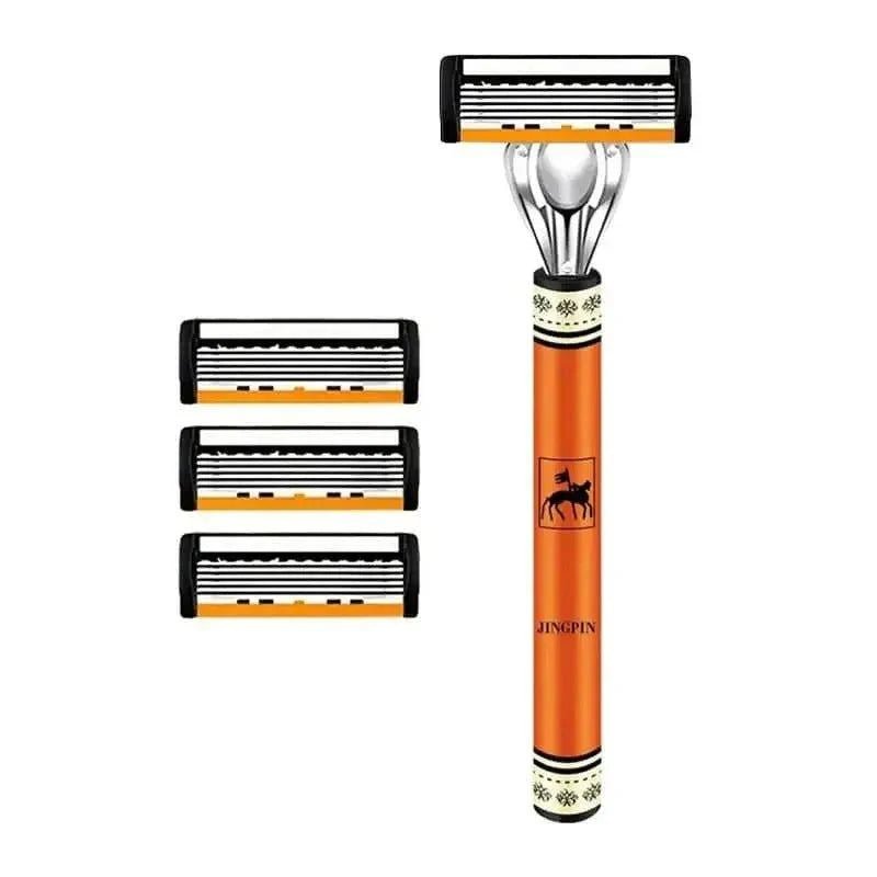 6 - layer razor blade, men's stainless steel blade, classic water washed razor, sharp blade for clean shaving - Womans Fashion