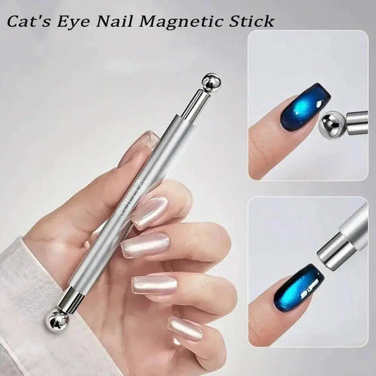 Cat's Eye Nail Magnetic Stick for glossy nail art design, creating shimmering effects on manicured nails