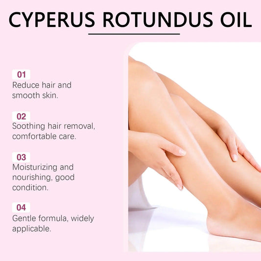 Cyperus Rotundus Oil for smooth, hair-free legs with gentle moisturizing care