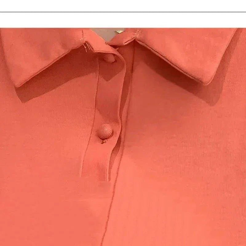 Peter Pan Collar Pullover Solid Color Short Sleeve Women's Clothing Summer Head Up Button Casual Sports Vacation Sweet Dresses - Womans Fashion