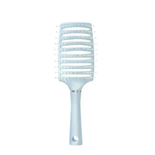 Light blue vented hairbrush for detangling and styling, perfect for women's beauty routines