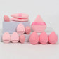 Pink makeup sponges set with carrying cases, beauty tools for flawless application
