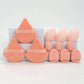 Soft pink makeup sponges and velvet applicators for flawless beauty application