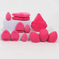 Pink makeup sponges set with carrying cases, beauty tools for flawless foundation application