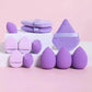 Purple makeup sponges and beauty blenders for flawless foundation application, perfect for women's fashion and beauty routines.