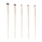Set of 5 white-handled makeup brushes for eyeshadow and blending, perfect for women's beauty routines