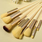 Luxury makeup brushes set with soft bristles and gold ferrules for flawless beauty application