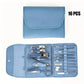 16-piece blue manicure set with nail clippers, files, and tweezers in portable case