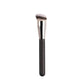 Black handle makeup brush with angled bristles for face contouring and blending