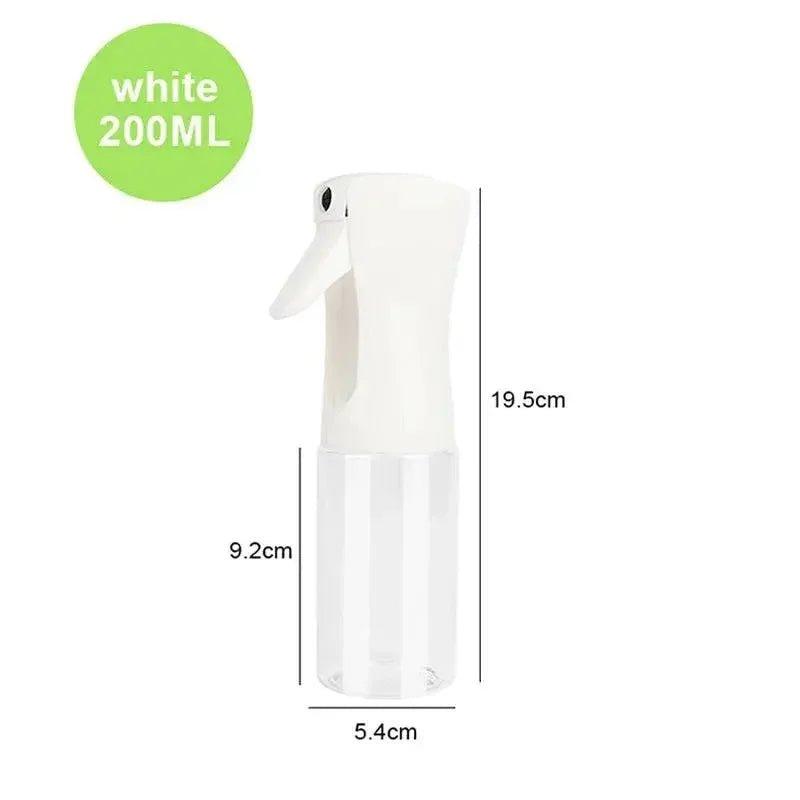 White 200ML spray bottle with dimensions, ideal for beauty and fashion use