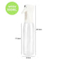 White 500ML spray bottle with dimensions, clear plastic body and white pump