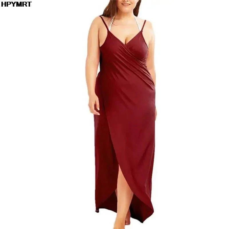 2022 5XL Summer Ladies Halter Dress Solid Color Sexy Suspenders Cross Sleeveless Ladies Clothes Beach Skirt Female Clothing Tops - Womans Fashion