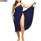 2022 5XL Summer Ladies Halter Dress Solid Color Sexy Suspenders Cross Sleeveless Ladies Clothes Beach Skirt Female Clothing Tops - Womans Fashion