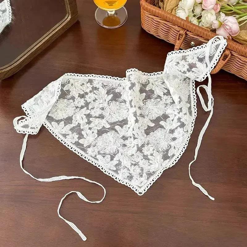 White floral lace bralette with adjustable straps, elegant women's fashion lingerie