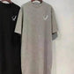 Gray and black smile print t-shirts for women's fashion