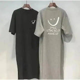 Black and gray women's T-shirts with smile graphic and 'Smile is the best makeup' text