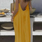 Yellow backless maxi dress for women, summer fashion, beach style, casual wear