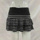 Black and gray striped ruffle mini skirt for women's fashion
