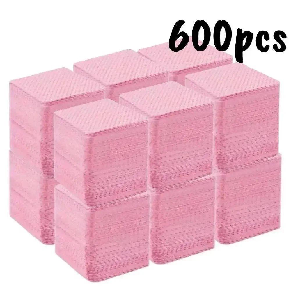 600pcs pink makeup remover pads for beauty and skincare routines