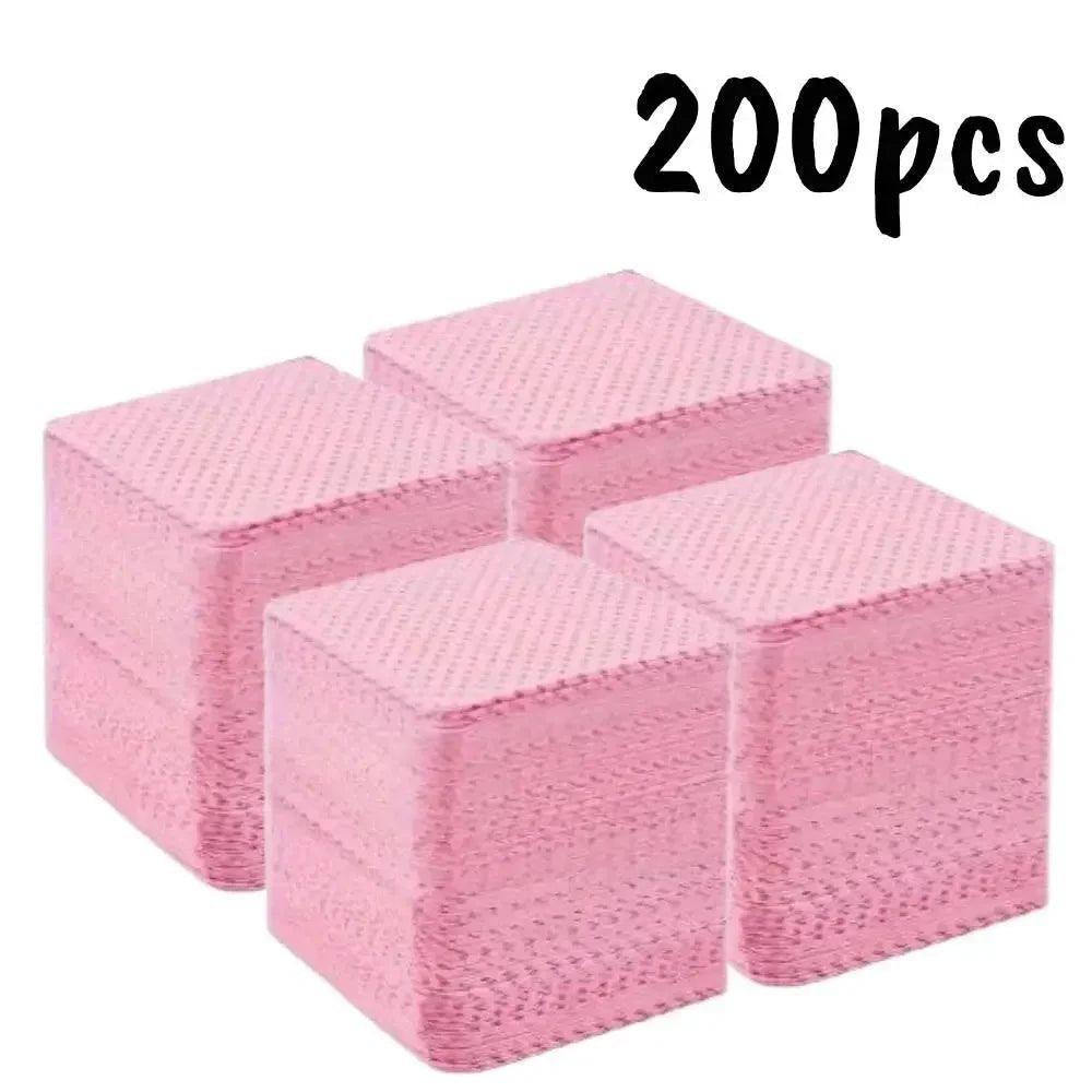 200pcs pink facial cleansing pads for beauty and skincare routines