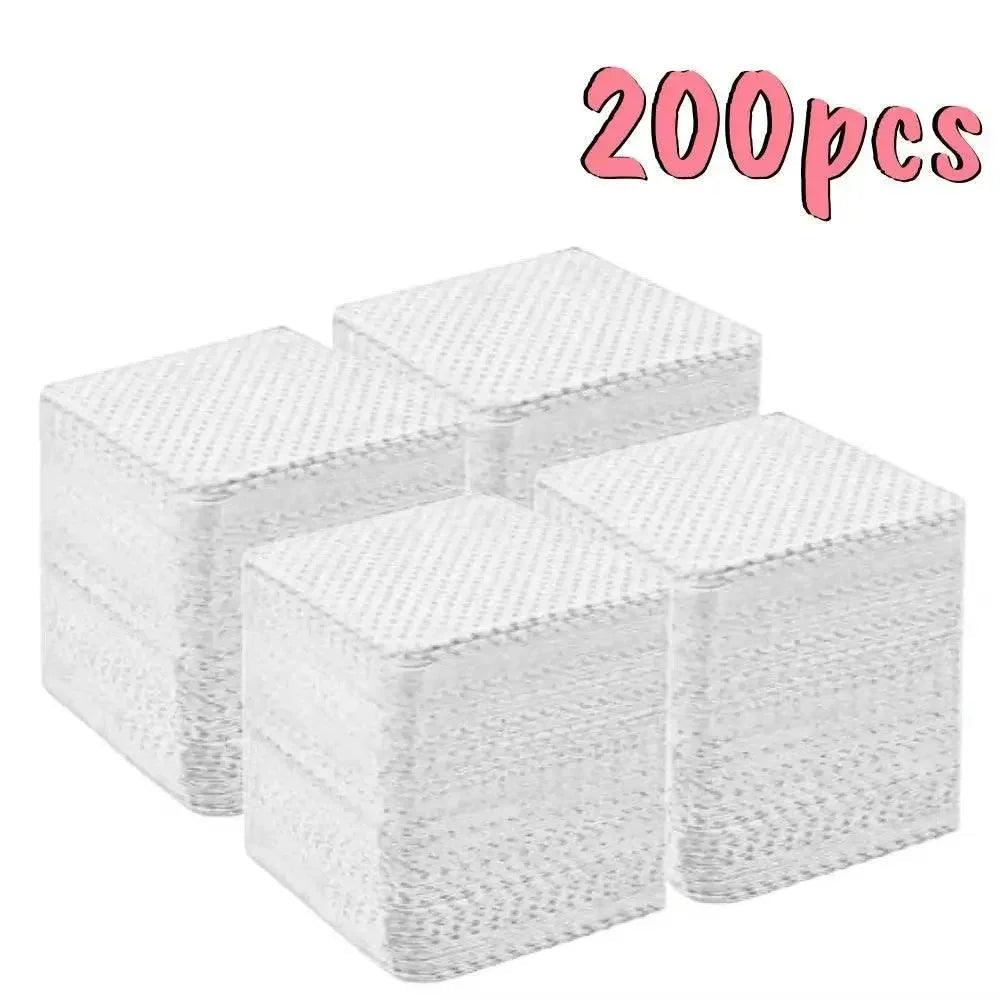 200pcs white textured cotton pads for beauty and skincare routines