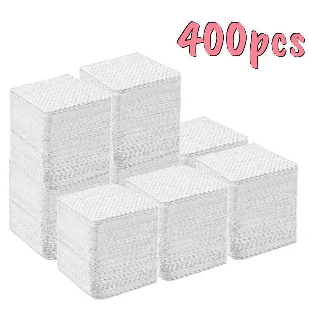 400pcs white cotton pads for beauty and skincare routines