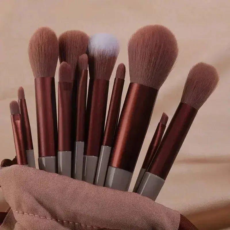 Luxury makeup brushes set with rose gold handles and soft bristles for women's beauty routine