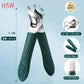 Green-handled nail clipper with anti-slip grip, 9.4cm, 32.6g, safety cover, angled blade design