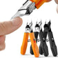 Orange and black nail clippers with sharp stainless steel blades for precise manicure care