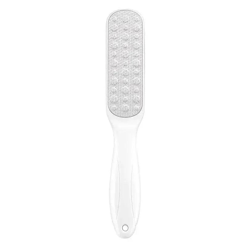 White foot file with textured scrub surface for pedicure and foot care