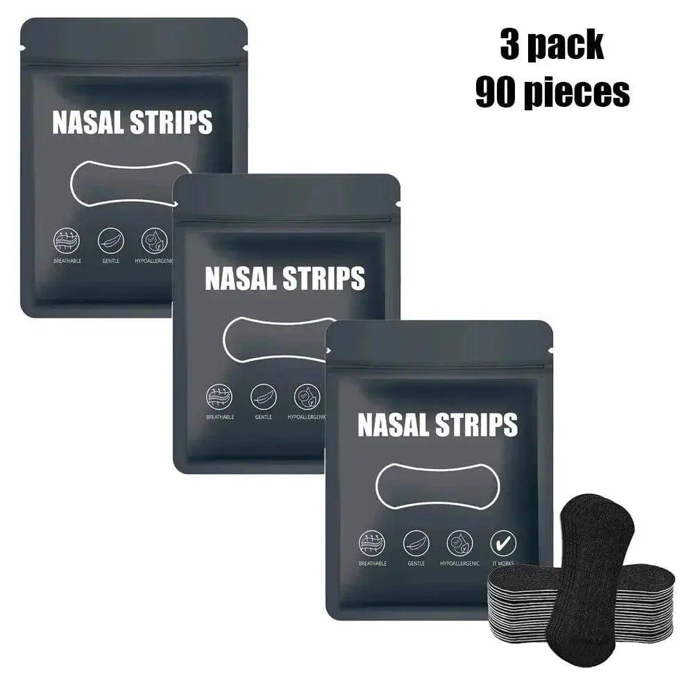 3-pack nasal strips, 90 pieces total, breathable gentle hypoallergenic for better sleep and snoring relief