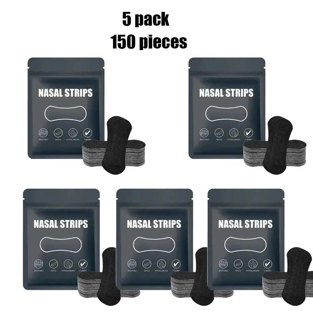 5-pack nasal strips for clearer breathing, 150 pieces total, breathable & hypoallergenic