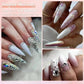 Stylish press-on nails with rhinestones, mermaid scales, and gradient designs for women's fashion