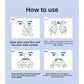 Step-by-step guide for applying nose strip: wipe, reveal, post, tear for clear skin