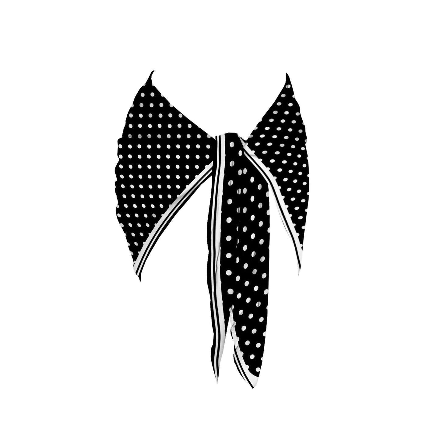 Black and white polka dot bow tie for women's fashion