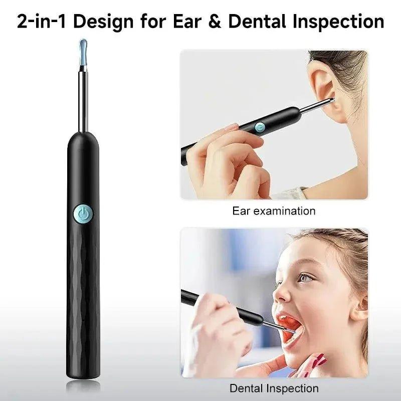 2-in-1 ear and dental inspection tool with LED light for home health checkups