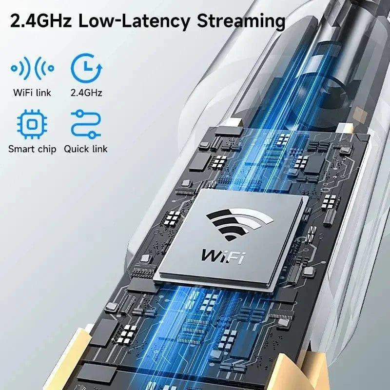 2.4GHz low-latency streaming tech with smart chip and WiFi link for fast wireless performance