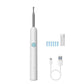 White electric toothbrush with USB charging cable, replacement tips, and travel case for oral care