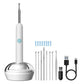 White electric toothpick with charging base, multiple tips, and USB cable for oral care