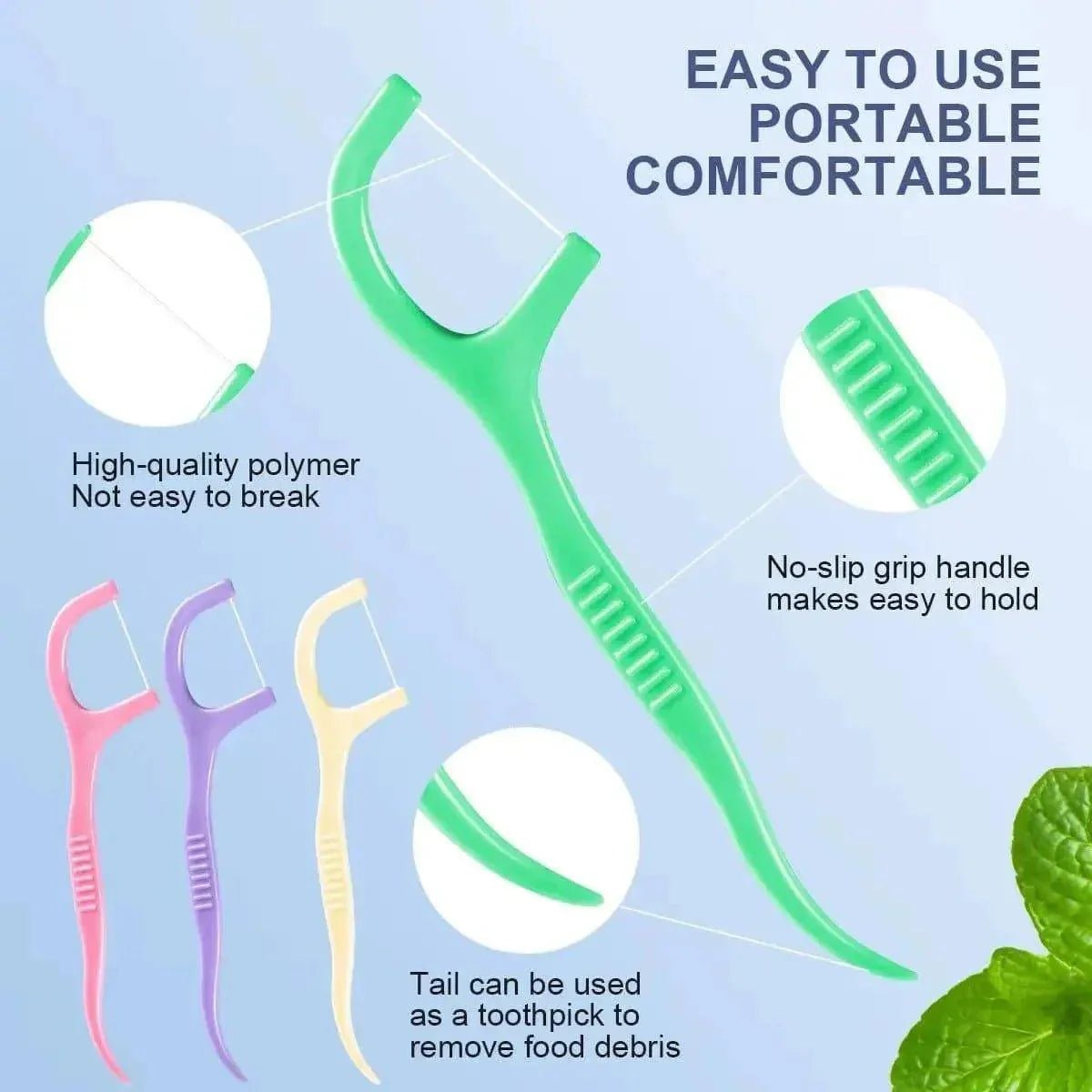450pcs Mint Flavored Adult Dental Floss Picks Ultra - Fine Flossing Sticks Portable Toothpick Thread for Home And Travel Dental - Womans Fashion