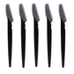Five black eyebrow razors with gray safety caps for precise facial hair removal