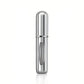 Sleek silver perfume atomizer for travel, compact luxury fragrance sprayer