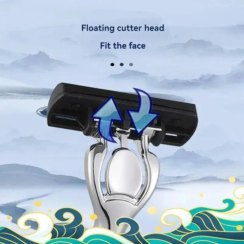 6 - layer razor blade, men's stainless steel blade, classic water washed razor, sharp blade for clean shaving - Womans Fashion