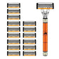 6 - layer razor blade, men's stainless steel blade, classic water washed razor, sharp blade for clean shaving - Womans Fashion