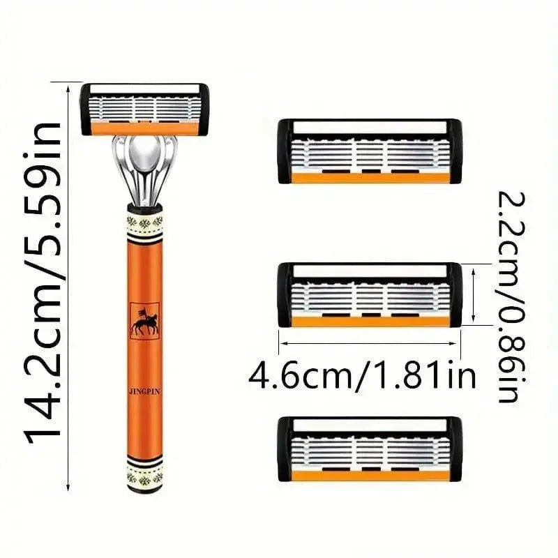 6 - layer razor blade, men's stainless steel blade, classic water washed razor, sharp blade for clean shaving - Womans Fashion