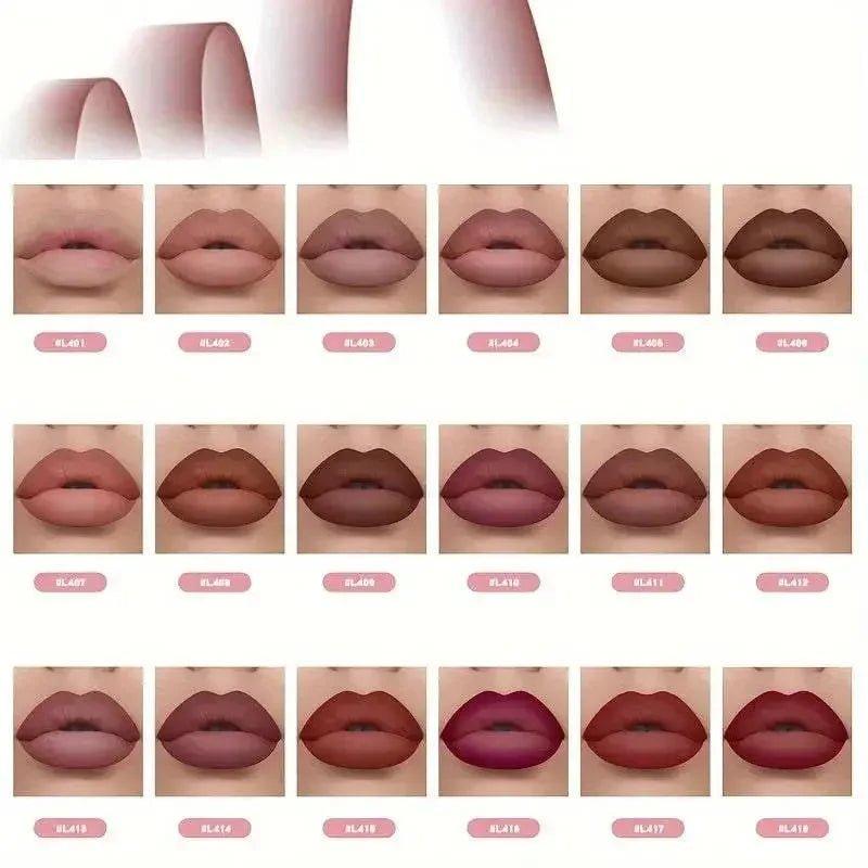 Women's fashion lip gloss shades in matte and bold colors for beauty makeup