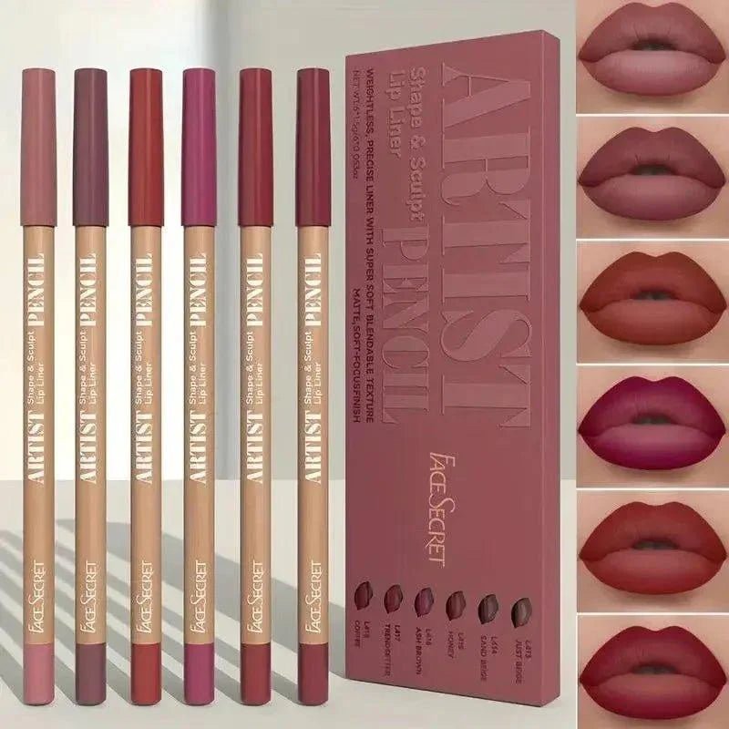 6pcs Velvet Matte Lip Liner Pencils Set Long - Lasting Non - Drying Perfect for Lining Filling Lips Versatile for All Skin Typ - Womans Fashion